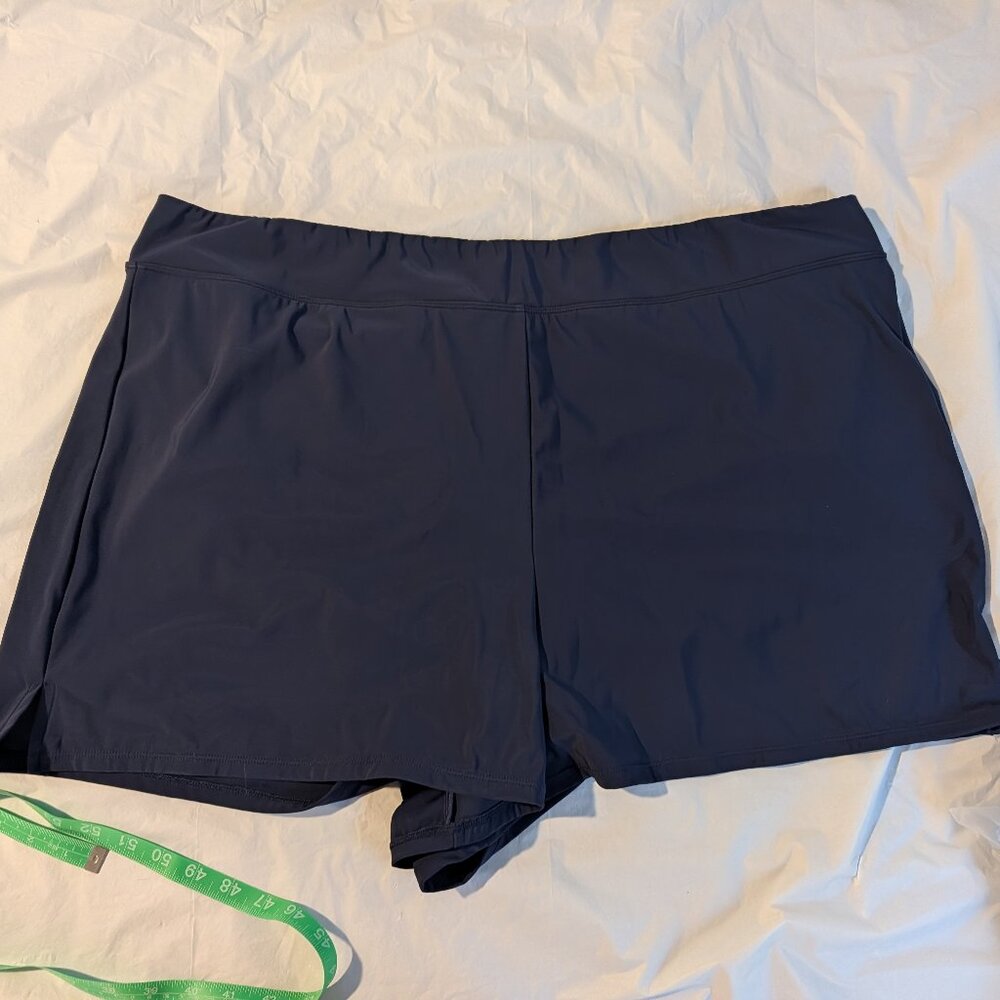 NWT Swim Solutions Navy Blue Swim Shorts, Plus size 24W
